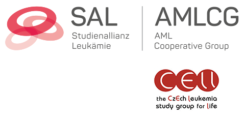 Logos von Studienallianz Leukäme – AML Cooperative Group – the Czech leukemia study group for life